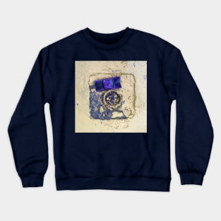 Blue Toy Car on Chipped Paint Crewneck Sweatshirt